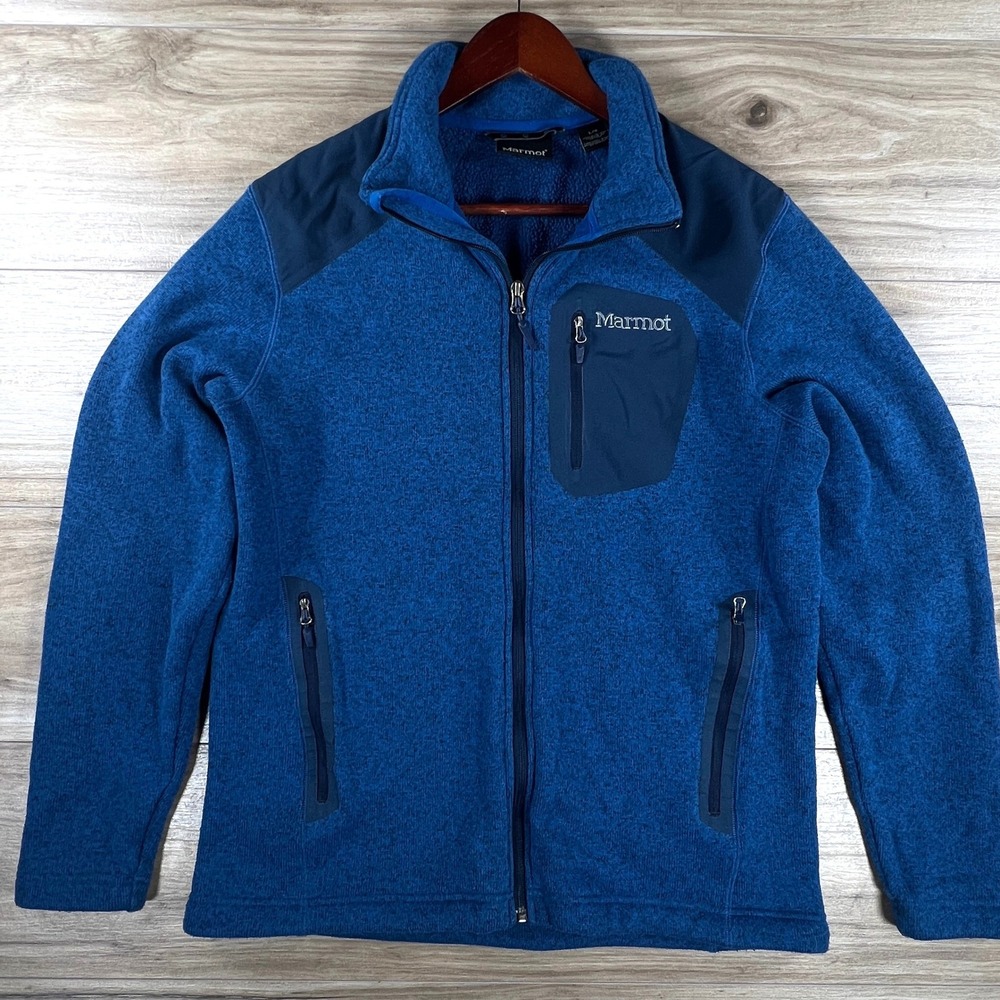 Marmot Wrangell Polartec Thermal Pro Fleec Jacket Men's Large Blue 83120